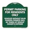 Signmission Permit Parking for Residents Vehicles w/o Valid Parking Permits Towe Alum, 18" x 18", GW-1818-23329 A-DES-GW-1818-23329 - alternate 1